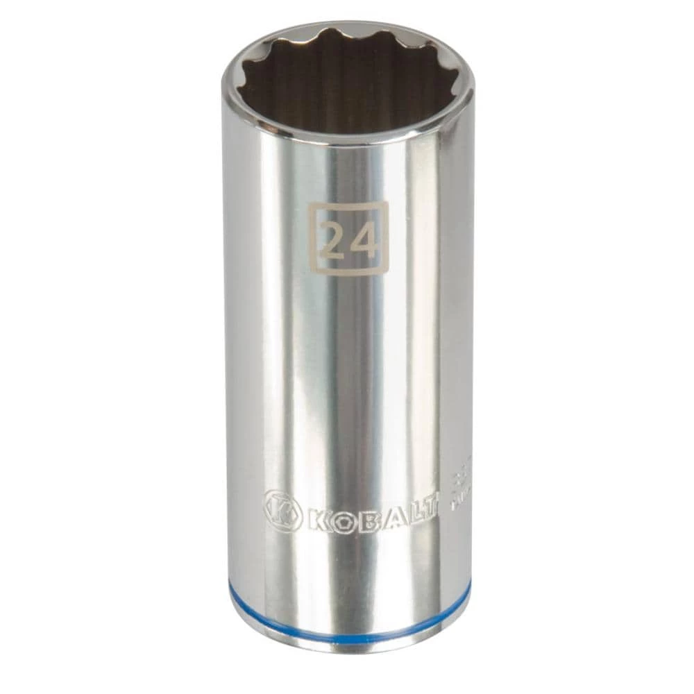 Kobalt Sockets & Socket Sets Metric 1/2-in Drive 12-point 24-mm Deep Socket 1 Kobalt Sockets & Socket Sets Metric 1/2-in Drive 12-point 24-mm Deep Socket