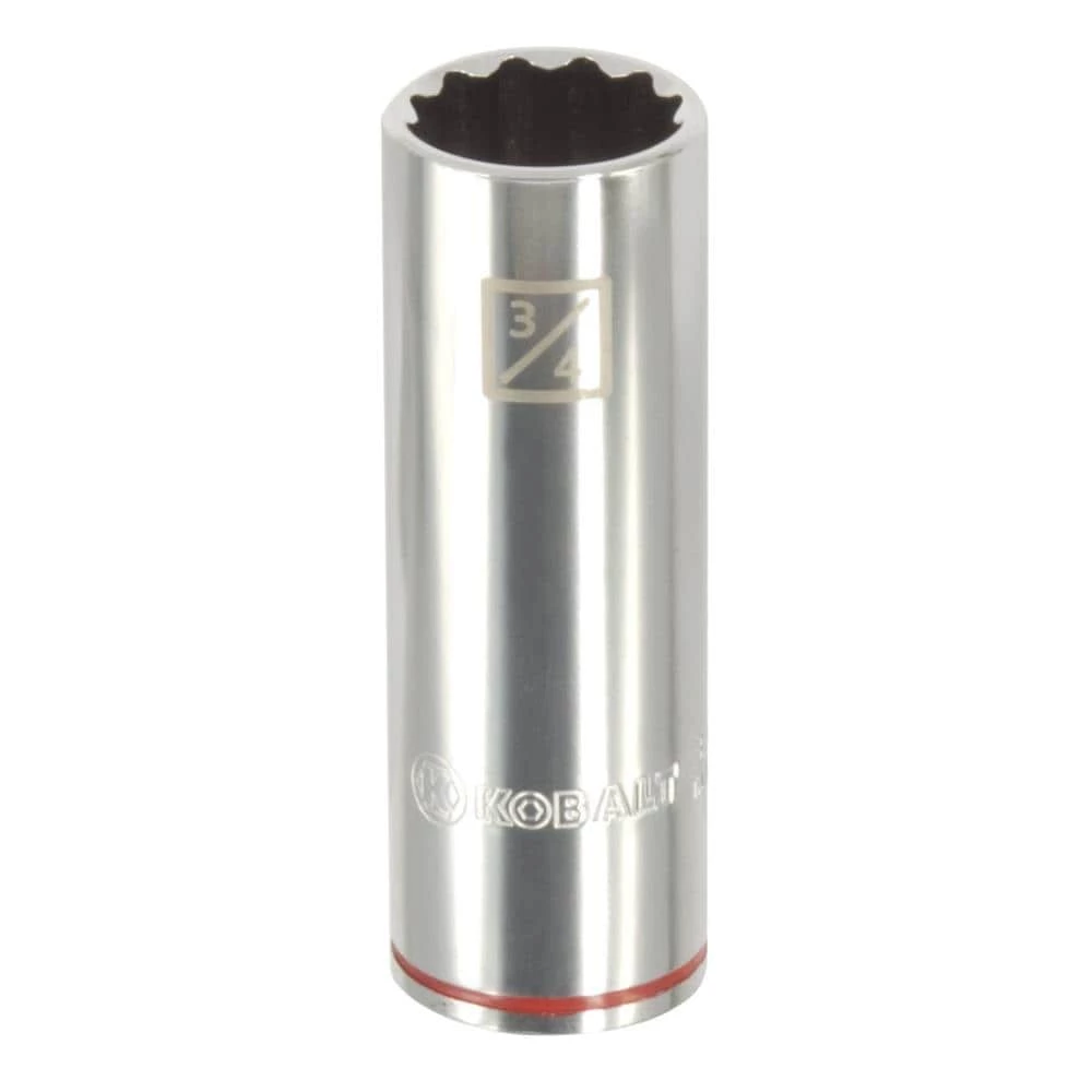 Kobalt Sockets & Socket Sets Standard (SAE) 1/2-in Drive 12-point 3/4-in Deep Socket 1 Kobalt Sockets & Socket Sets Standard (SAE) 1/2-in Drive 12-point 3/4-in Deep Socket