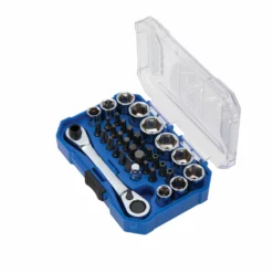 Kobalt Mechanics Tool Sets 35-Piece Standard (SAE) and Metric Combination Polished Chrome Mechanics Tool Set