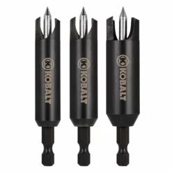 Kobalt Woodboring Drill Bits 3-Piece Assorted Woodboring Plug Cutters Drill Bit Set