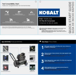 Kobalt Air Compressors 8-Gallon Single Stage Portable Electric Horizontal Air Compressor -SEO title and description design 08074535