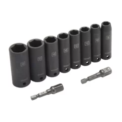 Kobalt Impact Sockets & Impact Socket Sets 10-Piece Metric 3/8-in Drive Set 6-Point Impact Socket Set