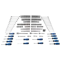 Kobalt Mechanics Tool Sets 189-Piece Standard (SAE) and Metric Combination Polished Chrome Mechanics Tool Set (1/4-in; 3/8-in)
