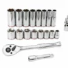 Kobalt Mechanics Tool Sets 19-Piece Standard (SAE) Polished Chrome Mechanics Tool Set (3/8-in)
