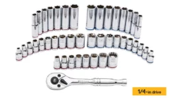 Kobalt Mechanics Tool Sets 129-Piece Standard (SAE) and Metric Combination Polished Chrome Mechanics Tool Set (1/4-in; 3/8-in) -SEO title and description design 09935437