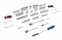 Kobalt Mechanics Tool Sets 154-Piece Standard (SAE) and Metric Combination Polished Chrome Mechanics Tool Set (1/4-in; 3/8-in) -SEO title and description design 10182276 scaled