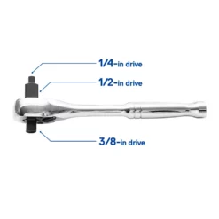 Kobalt Mechanics Tool Sets 64-Piece Standard (SAE) and Metric Combination Polished Chrome Mechanics Tool Set (1/4-in; 3/8-in; 1/2-in;) -SEO title and description design 10409015