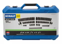 Kobalt Impact Sockets & Impact Socket Sets 55-Piece Standard (SAE) and Metric Combination 1/2-in Drive Set 6-Point Impact Socket Set -SEO title and description design 11328540 scaled