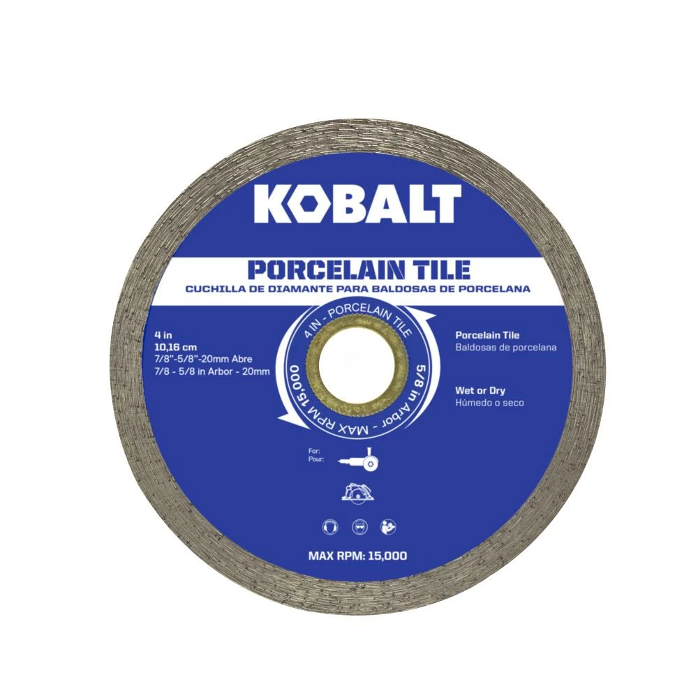Kobalt Diamond Saw Blades 4-in Wet or Dry Porcelain Continuous Diamond Saw Blade 1 Kobalt Diamond Saw Blades 4-in Wet or Dry Porcelain Continuous Diamond Saw Blade