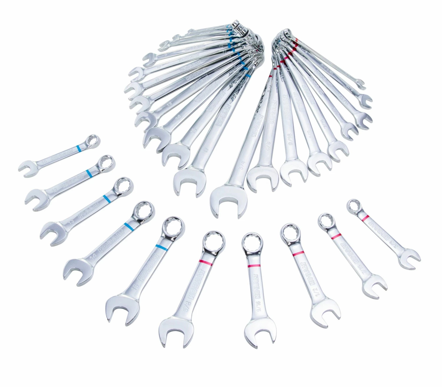 Kobalt Combination Wrenches & Sets 30-Piece Set 12-point Standard (SAE) and Metric Combination Standard Combination Wrench Set 4 Kobalt Combination Wrenches & Sets 30-Piece Set 12-point Standard (SAE) and Metric Combination Standard Combination Wrench Set - Image 4