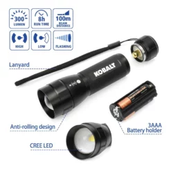 Kobalt Flashlights 300-Lumen LED Flashlight (Battery Included) -SEO title and description design 15518068
