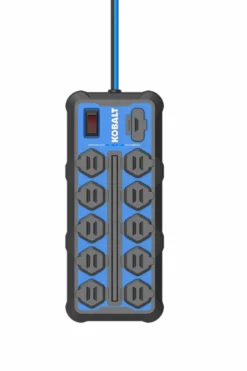 SEO title and description design 16 Kobalt Power Strips 10-Outlet 2-USB Ports Blue Power Strip