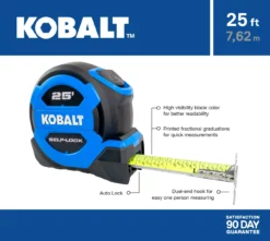 Kobalt Tape measures 25-ft Auto Lock Tape Measure -SEO title and description design 16463822