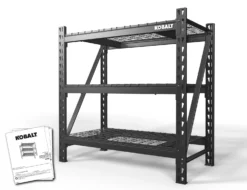 Kobalt Freestanding Shelving Units 48-in W x 24-in D x 47-in H 3-Tier Heavy Duty Steel Utility