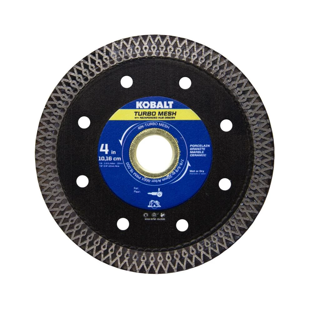 Kobalt Diamond Saw Blades 4-in Turbo Mesh Diamond Tile Saw Blade 1 Kobalt Diamond Saw Blades 4-in Turbo Mesh Diamond Tile Saw Blade