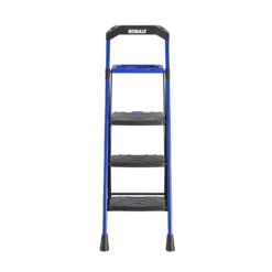 Kobalt Step Stools 3-Step 300-lb Capacity Black Steel Foldable Step Stool