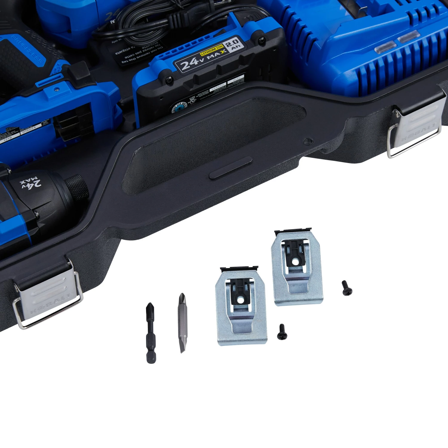 Kobalt Power Tool Combo Kits XTR 3-Tool 24-Volt Max Brushless Power Tool Combo Kit with Hard Case (2-Batteries Included and Charger Included) 4 Kobalt Power Tool Combo Kits XTR 3-Tool 24-Volt Max Brushless Power Tool Combo Kit with Hard Case (2-Batteries Included and Charger Included) - Image 4