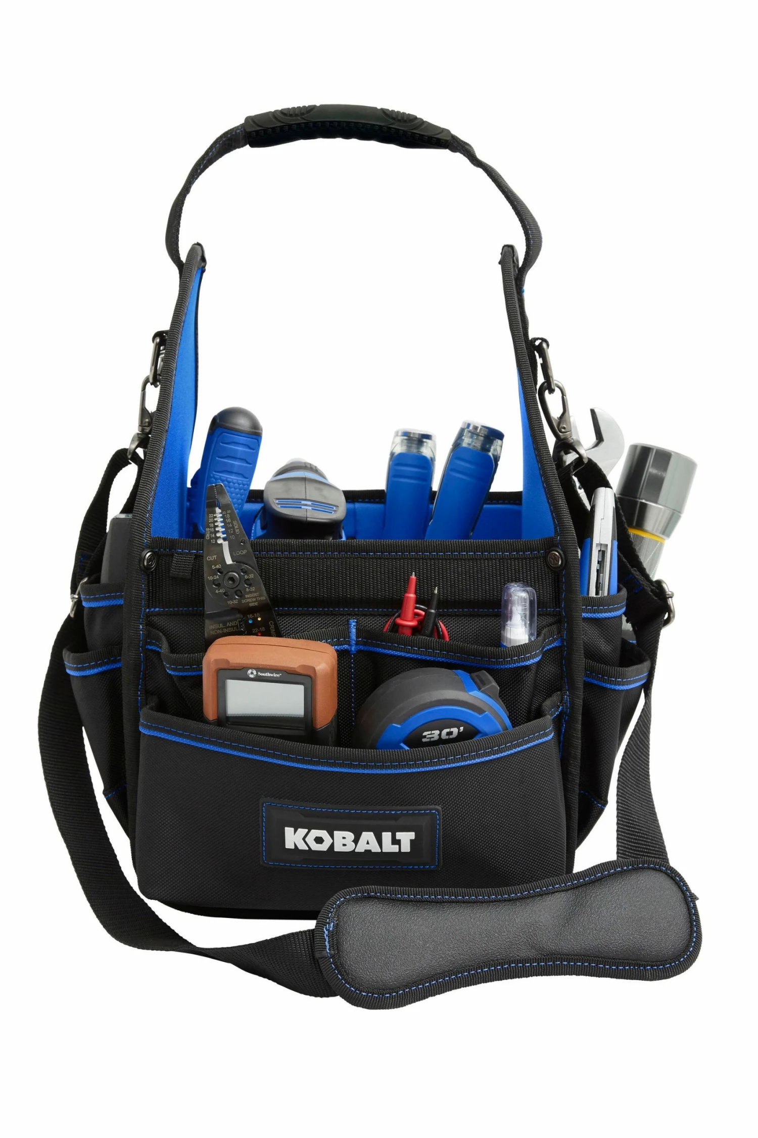 Kobalt Tool Bags Blue Black Polyester 10-in Electrician's Tote 3 Kobalt Tool Bags Blue Black Polyester 10-in Electrician's Tote - Image 3