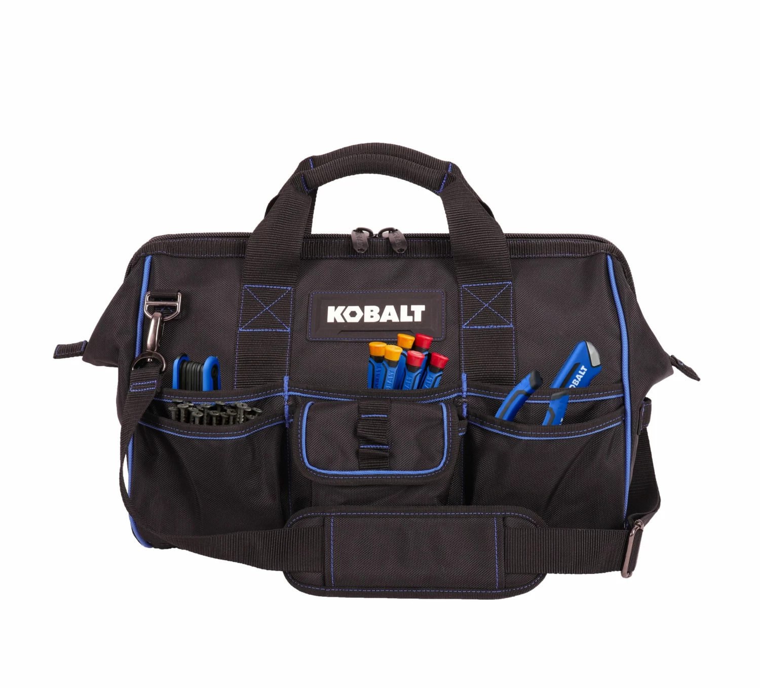 Kobalt Tool Bags Blue Black Polyester 16-in Zippered Cargo Bag 3 Kobalt Tool Bags Blue Black Polyester 16-in Zippered Cargo Bag - Image 3