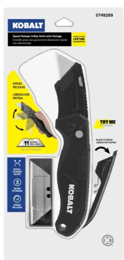 Kobalt Utility Knives Speed Release 10-Blade Folding Utility Knife with On Tool Blade Storage -SEO title and description design 41467704