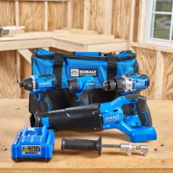 Kobalt Power Tool Combo Kits 4-Tool 24-Volt Max Brushless Power Tool Combo Kit with Soft Case (1-Battery Included and Charger Included) -SEO title and description design 42096048