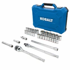 Kobalt Mechanics Tool Sets 33-Piece Standard (SAE) and Metric Combination Polished Chrome Mechanics Tool Set (1/2-in;) -SEO title and description design 42488294 scaled