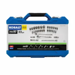 Kobalt Mechanics Tool Sets 33-Piece Standard (SAE) and Metric Combination Polished Chrome Mechanics Tool Set (1/2-in;) -SEO title and description design 42488302 scaled