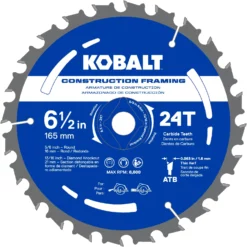 Kobalt Circular Saw Blades 6-1/2-in 24-Tooth Tungsten Carbide-tipped Steel Circular Saw Blade