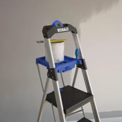 Kobalt Step Stools 3-Step 250-lb Capacity Gray Aluminum Foldable Step Stool -SEO title and description design 43410325