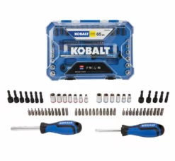 Kobalt Mechanics Tool Sets 65-Piece Standard (SAE) and Metric Combination Polished Chrome Mechanics Tool Set