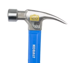 Kobalt Hammers 100-year anniversary 20-oz Smooth Face Steel Head Fiberglass Claw Hammer -SEO title and description design 44221555