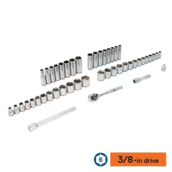 Kobalt Mechanics Tool Sets 135-Piece Standard (SAE) and Metric Combination Polished Chrome Mechanics Tool Set (1/4-in; 3/8-in) -SEO title and description design 44317390