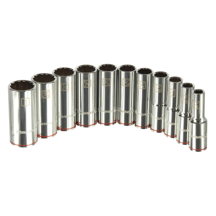Kobalt Sockets & Socket Sets 11-Piece Standard (SAE) 1/2-in Drive 12-point Set Deep Socket Set 2 Kobalt Sockets & Socket Sets 11-Piece Standard (SAE) 1/2-in Drive 12-point Set Deep Socket Set - Image 2