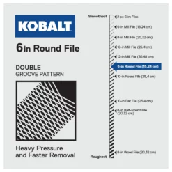 Kobalt Files 6-in Smooth Mill Round Mill File -SEO title and description design 44433770