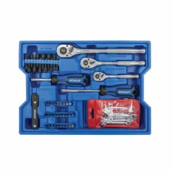 Kobalt Mechanics Tool Sets 243-Piece Standard (SAE) and Metric Combination Polished Chrome Mechanics Tool Set (1/4-in; 3/8-in) -SEO title and description design 44474233 scaled
