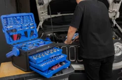 Kobalt Mechanics Tool Sets 243-Piece Standard (SAE) and Metric Combination Polished Chrome Mechanics Tool Set (1/4-in; 3/8-in) -SEO title and description design 44474237 scaled